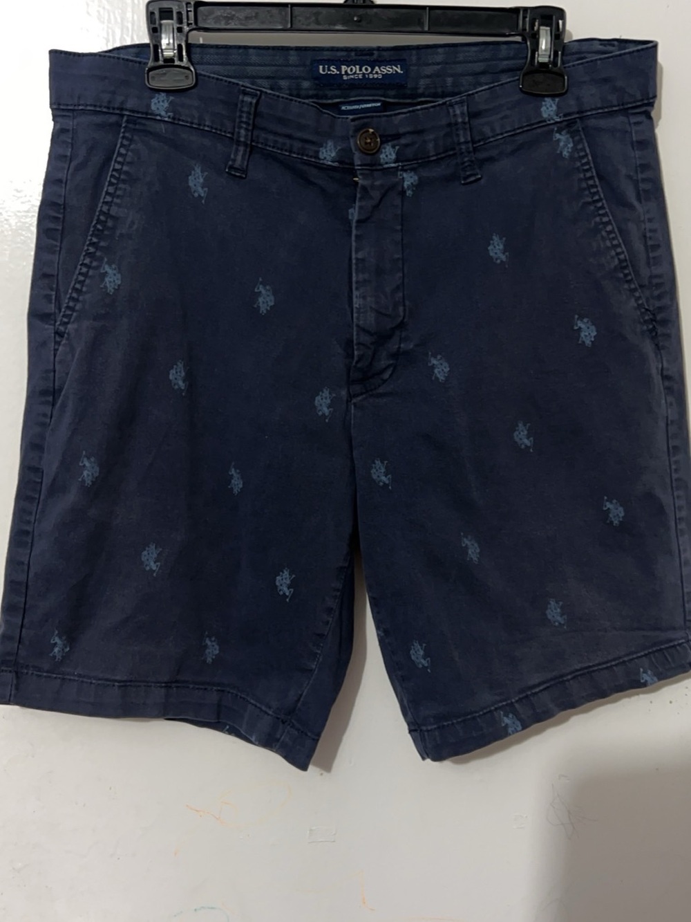 U.S. Polo Assn. Navy Embroidered Polo Player Chino Shorts